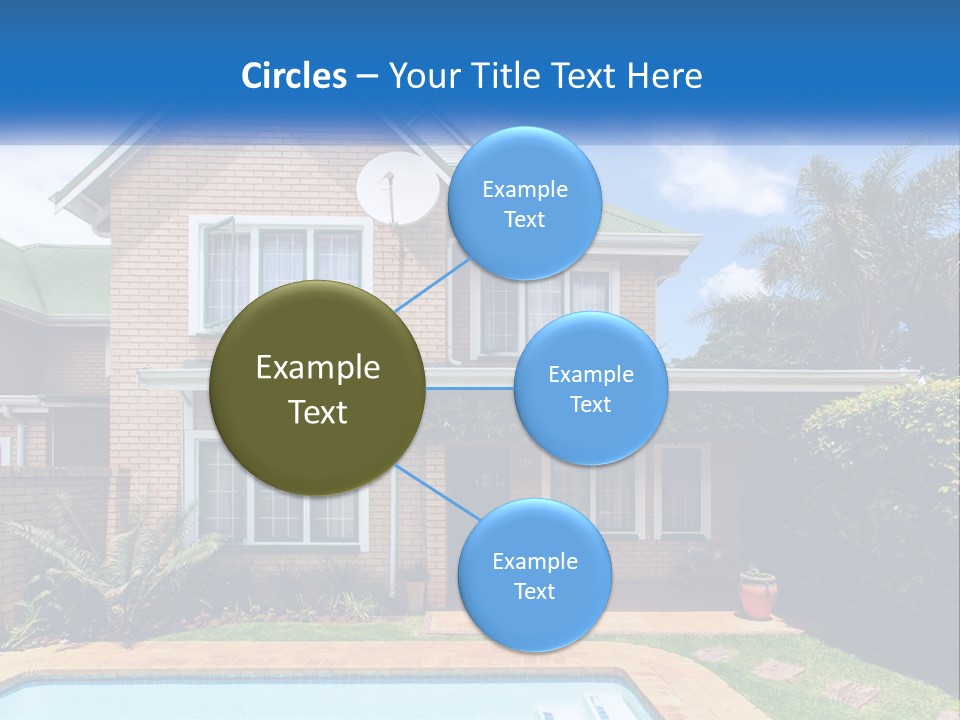 A House With A Swimming Pool In Front Of It PowerPoint Template