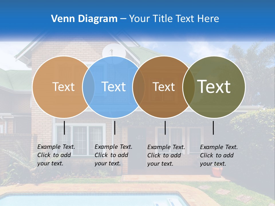 A House With A Swimming Pool In Front Of It PowerPoint Template