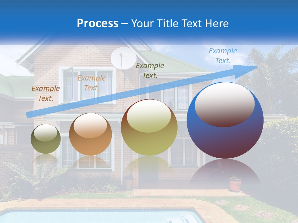A House With A Swimming Pool In Front Of It PowerPoint Template