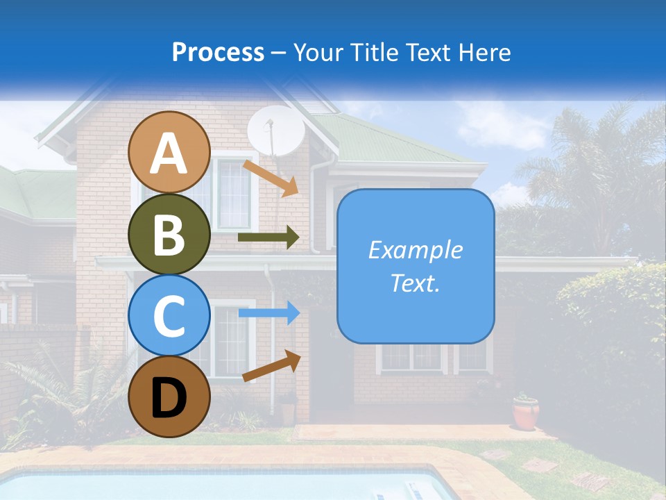 A House With A Swimming Pool In Front Of It PowerPoint Template