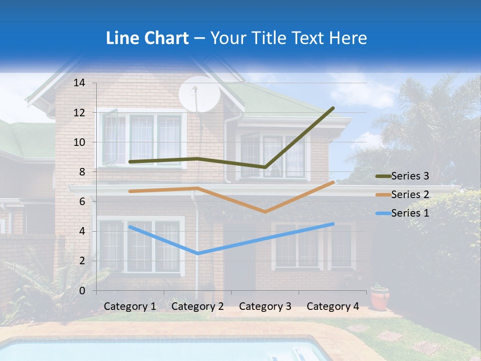 A House With A Swimming Pool In Front Of It PowerPoint Template