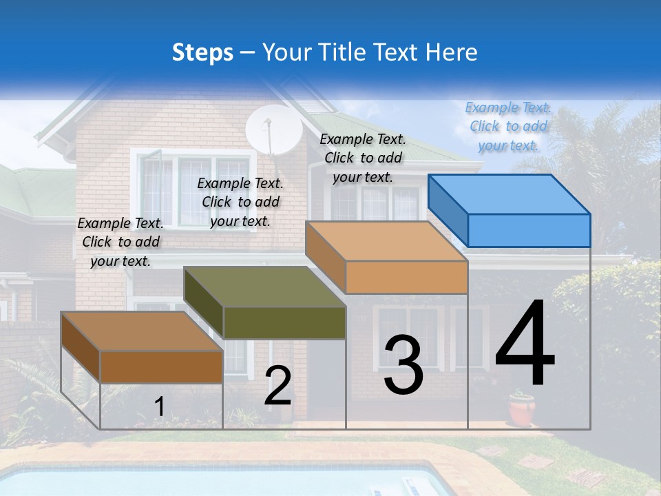 A House With A Swimming Pool In Front Of It PowerPoint Template