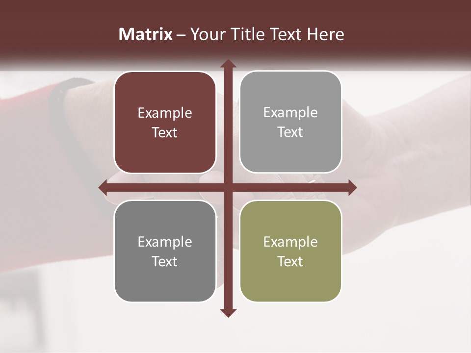 A Couple Of People Holding Hands Over A Table PowerPoint Template