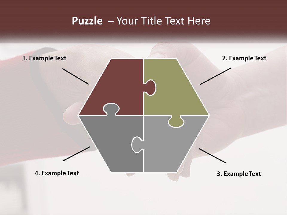 A Couple Of People Holding Hands Over A Table PowerPoint Template