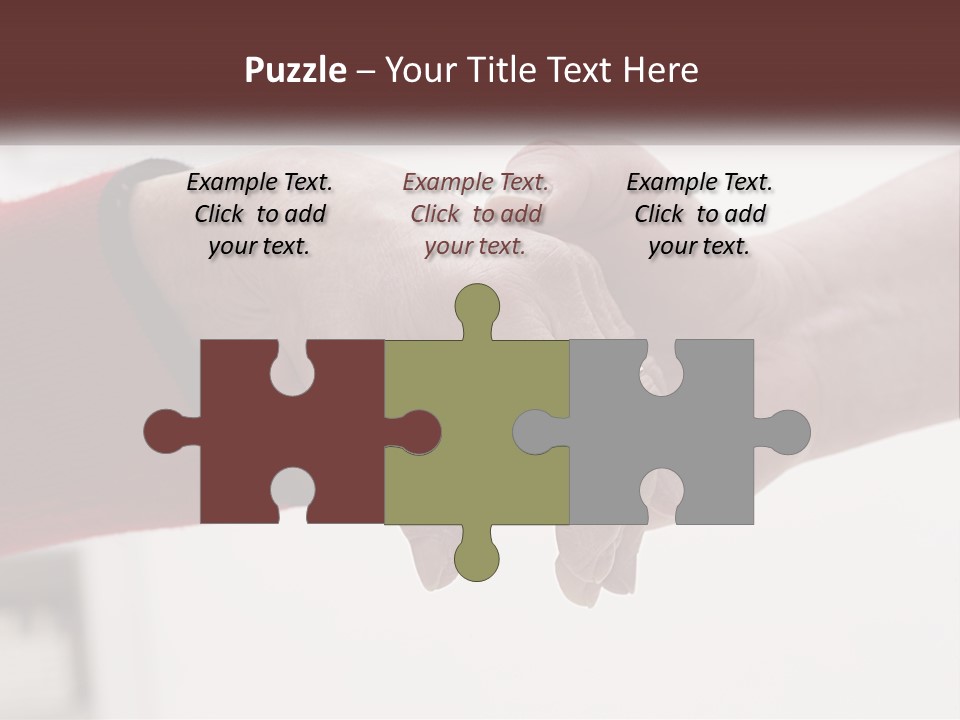 A Couple Of People Holding Hands Over A Table PowerPoint Template