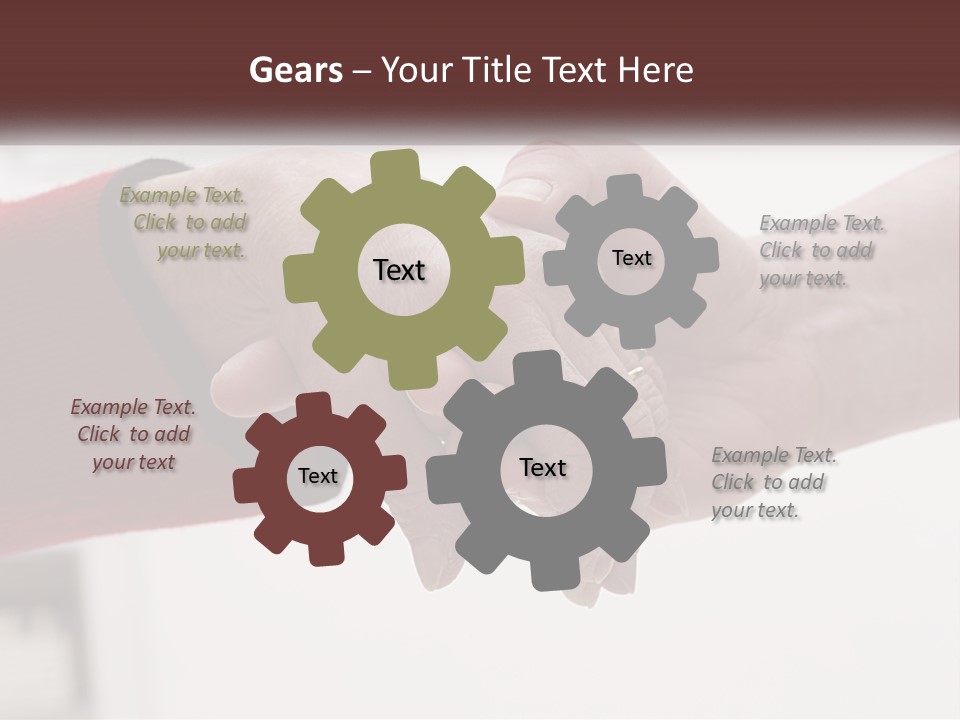 A Couple Of People Holding Hands Over A Table PowerPoint Template