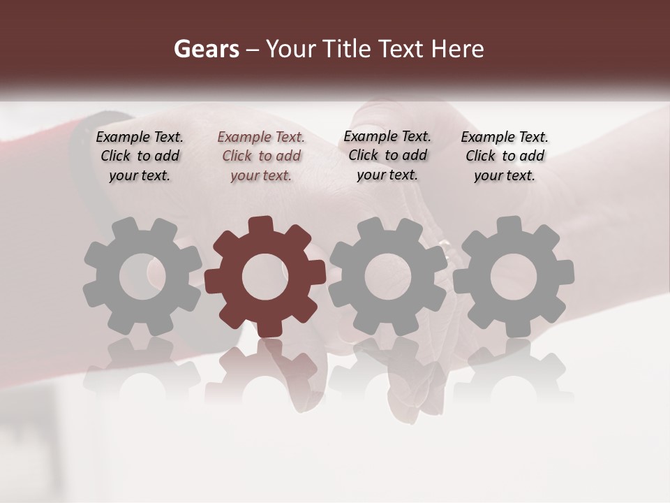 A Couple Of People Holding Hands Over A Table PowerPoint Template