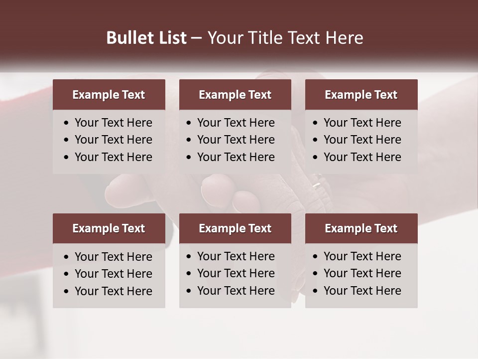 A Couple Of People Holding Hands Over A Table PowerPoint Template