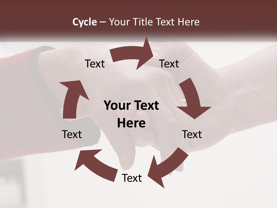A Couple Of People Holding Hands Over A Table PowerPoint Template