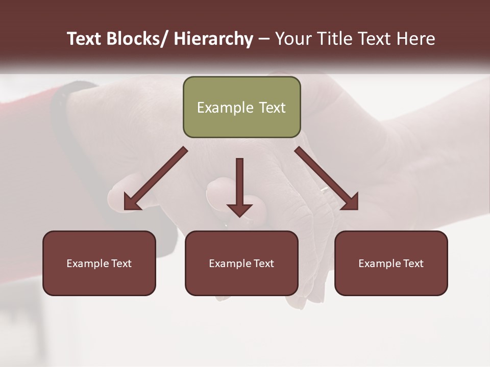 A Couple Of People Holding Hands Over A Table PowerPoint Template