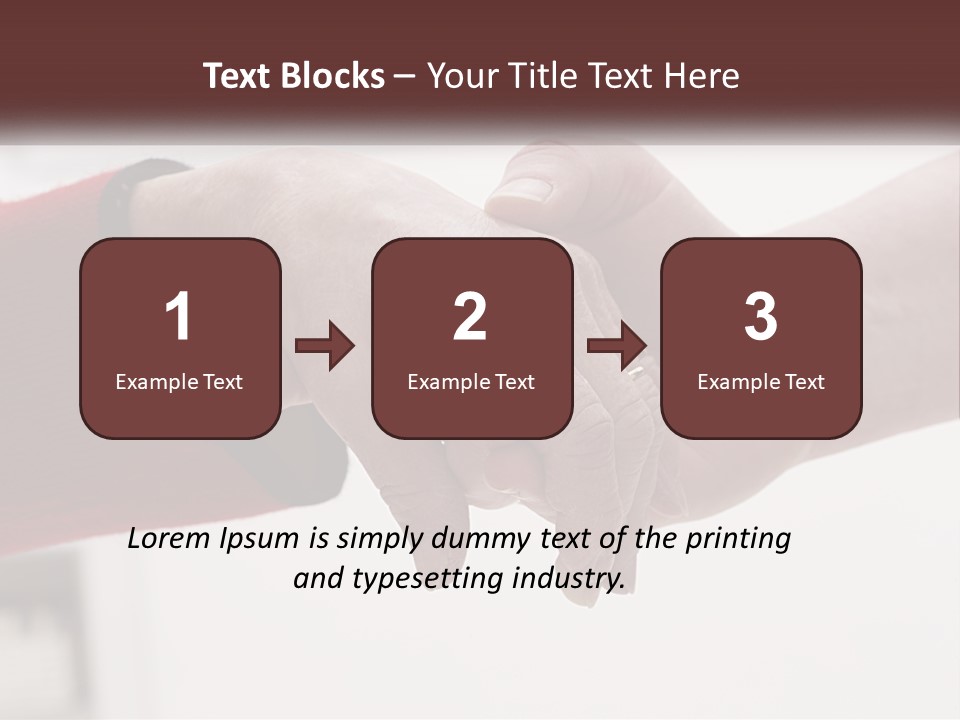 A Couple Of People Holding Hands Over A Table PowerPoint Template