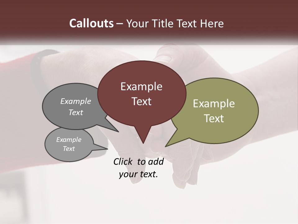 A Couple Of People Holding Hands Over A Table PowerPoint Template