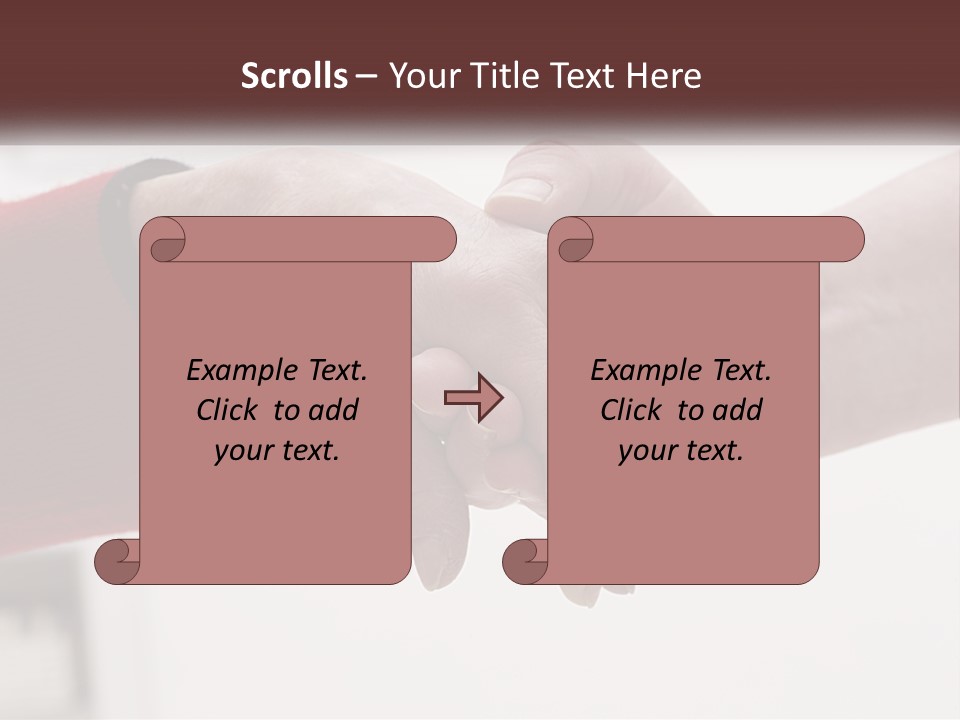 A Couple Of People Holding Hands Over A Table PowerPoint Template