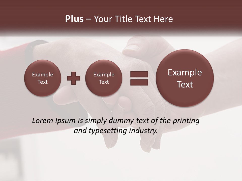 A Couple Of People Holding Hands Over A Table PowerPoint Template