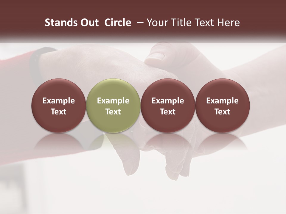 A Couple Of People Holding Hands Over A Table PowerPoint Template