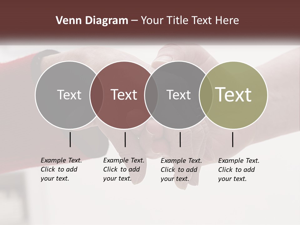 A Couple Of People Holding Hands Over A Table PowerPoint Template
