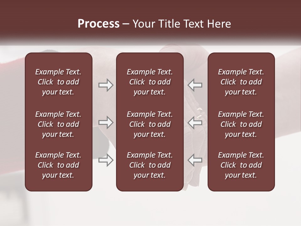 A Couple Of People Holding Hands Over A Table PowerPoint Template