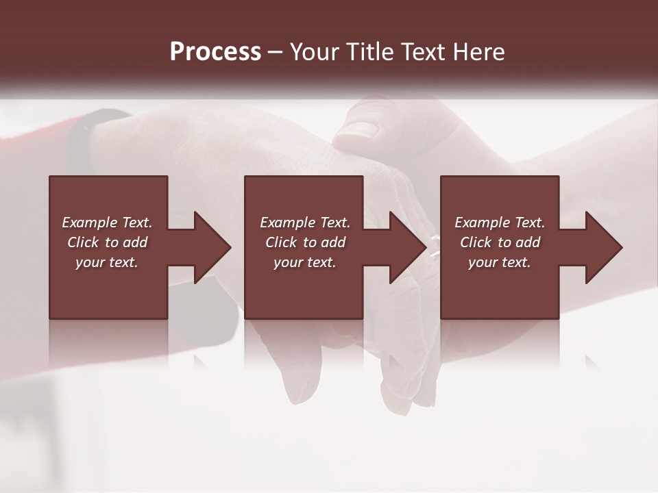 A Couple Of People Holding Hands Over A Table PowerPoint Template