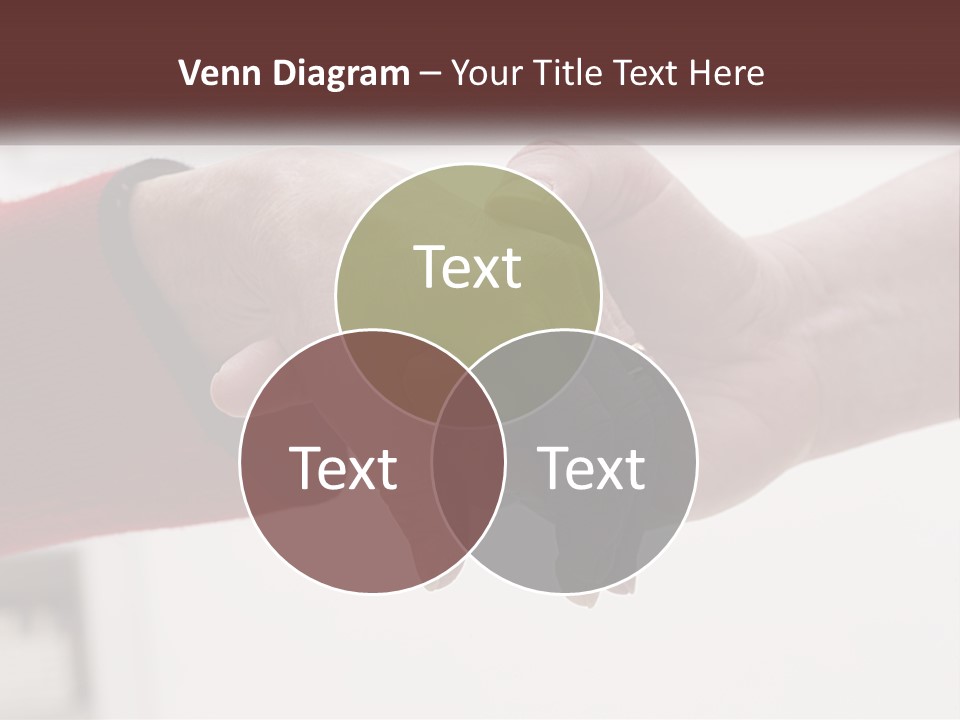 A Couple Of People Holding Hands Over A Table PowerPoint Template