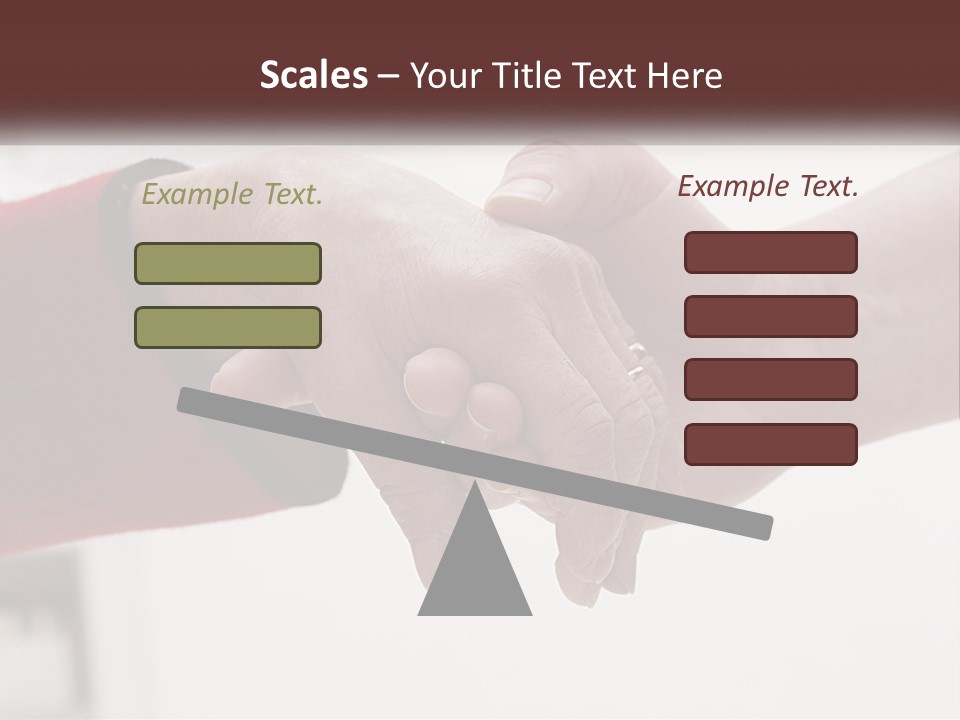 A Couple Of People Holding Hands Over A Table PowerPoint Template