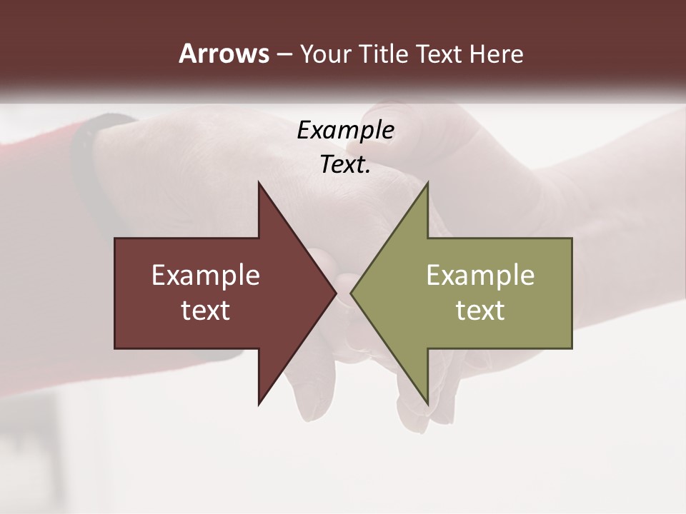 A Couple Of People Holding Hands Over A Table PowerPoint Template