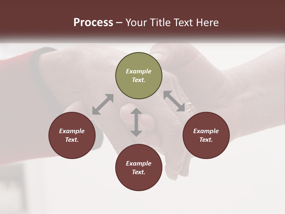 A Couple Of People Holding Hands Over A Table PowerPoint Template