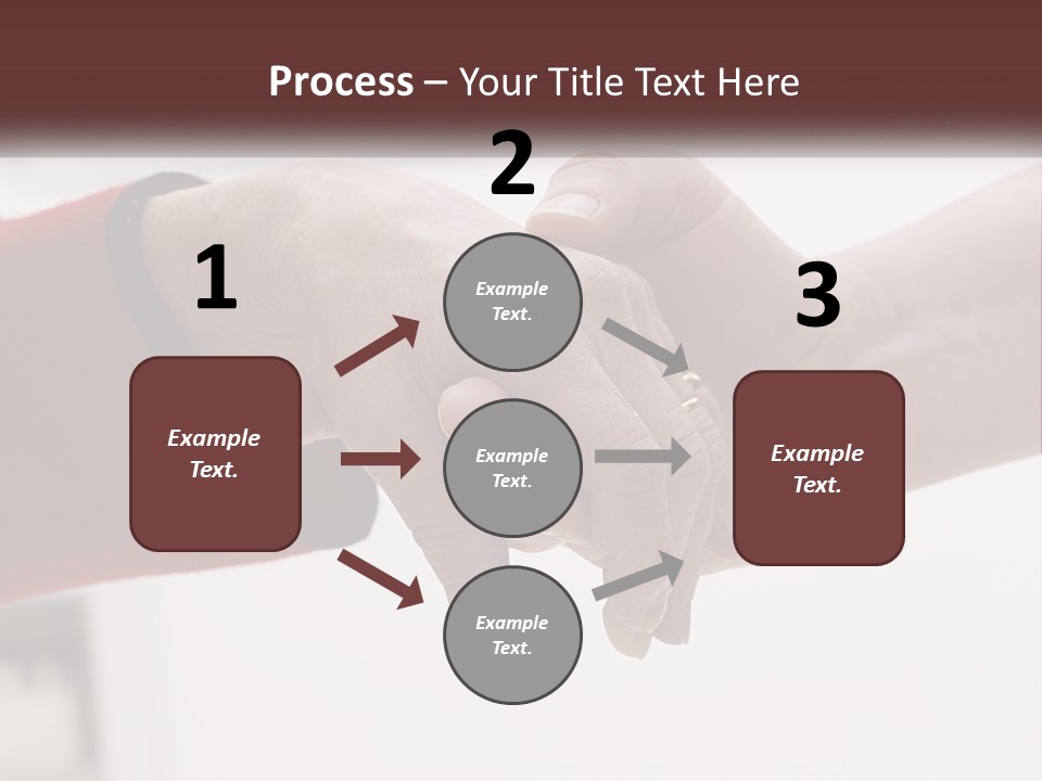 A Couple Of People Holding Hands Over A Table PowerPoint Template