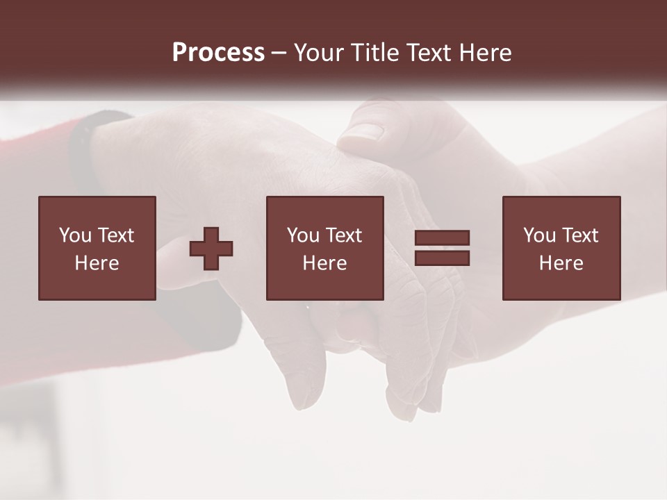 A Couple Of People Holding Hands Over A Table PowerPoint Template