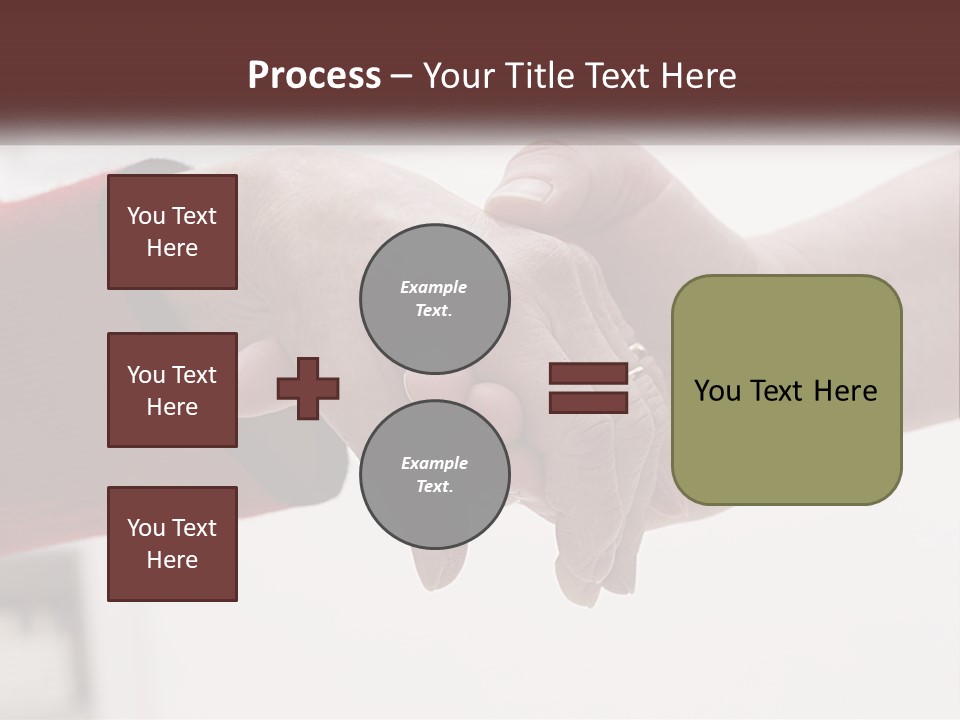 A Couple Of People Holding Hands Over A Table PowerPoint Template