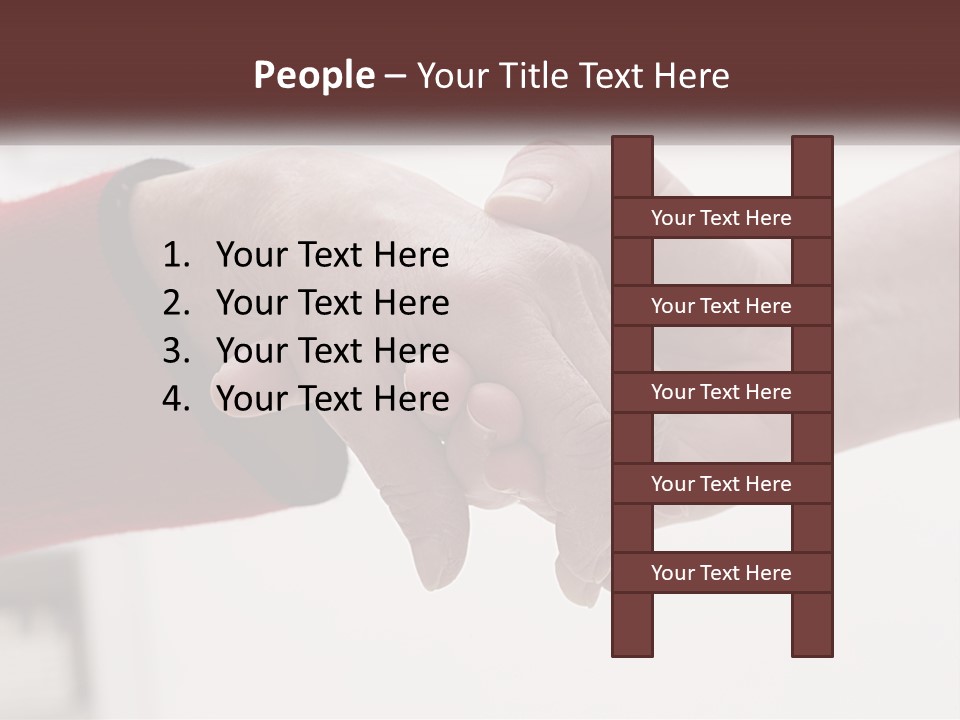 A Couple Of People Holding Hands Over A Table PowerPoint Template