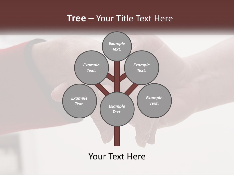 A Couple Of People Holding Hands Over A Table PowerPoint Template