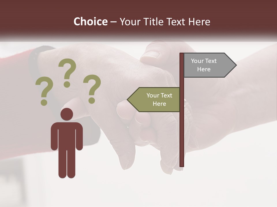 A Couple Of People Holding Hands Over A Table PowerPoint Template