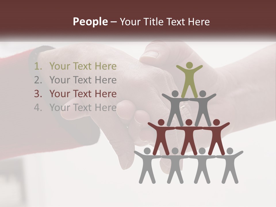 A Couple Of People Holding Hands Over A Table PowerPoint Template