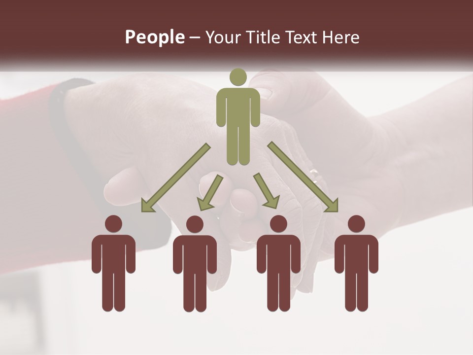 A Couple Of People Holding Hands Over A Table PowerPoint Template