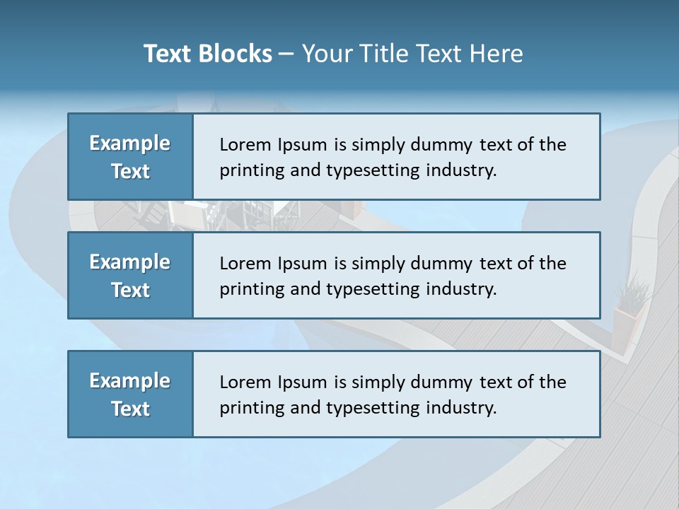 A Pool With A Table And Chairs Next To It PowerPoint Template