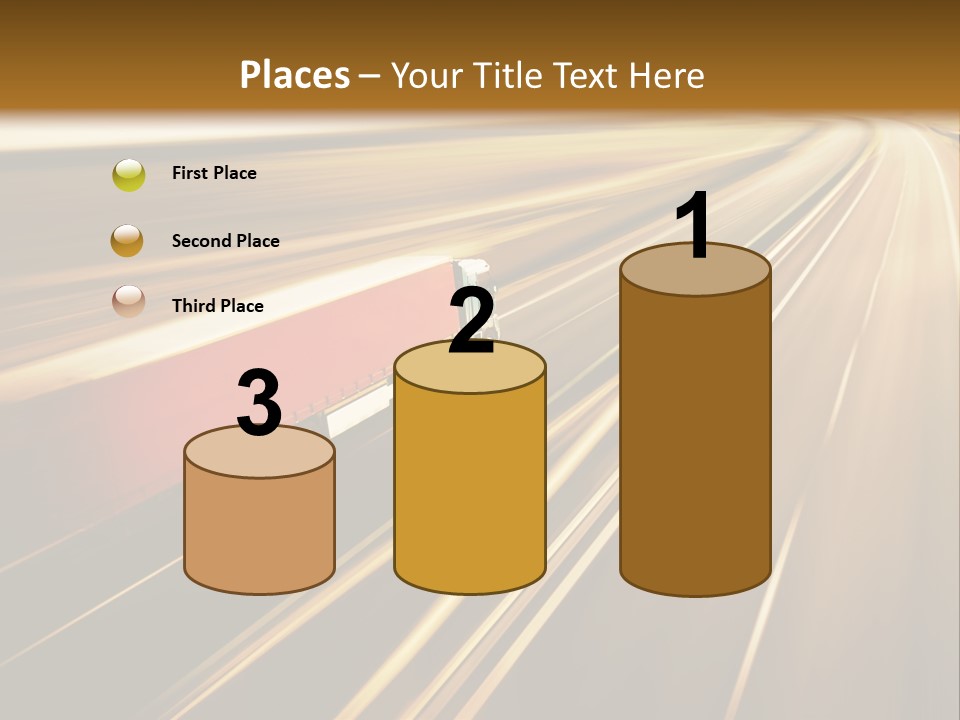 A Truck Driving Down A Highway With A Blurry Background PowerPoint Template