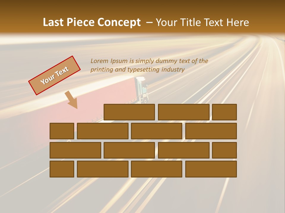 A Truck Driving Down A Highway With A Blurry Background PowerPoint Template