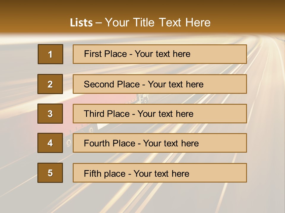 A Truck Driving Down A Highway With A Blurry Background PowerPoint Template