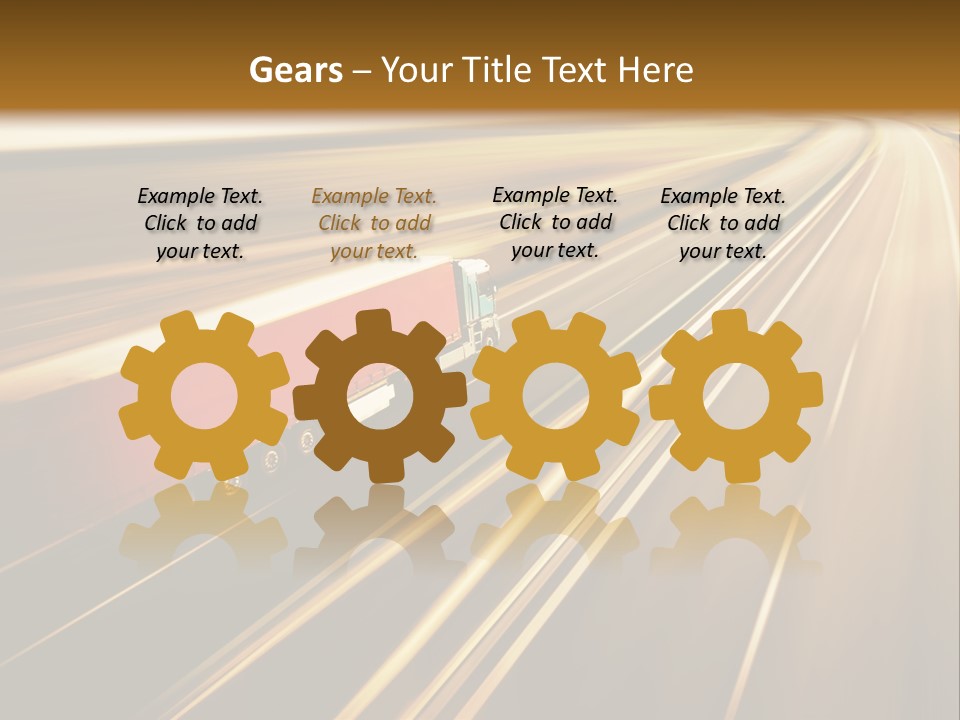 A Truck Driving Down A Highway With A Blurry Background PowerPoint Template