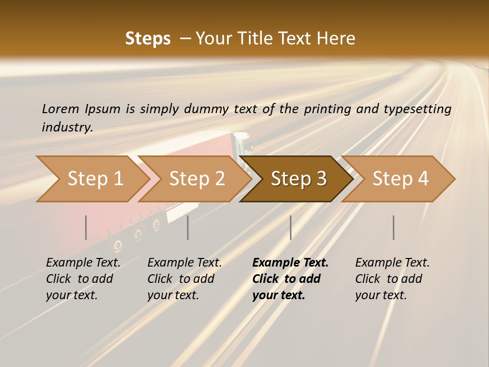 A Truck Driving Down A Highway With A Blurry Background PowerPoint Template