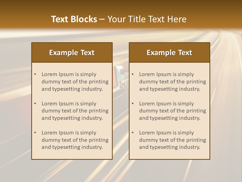 A Truck Driving Down A Highway With A Blurry Background PowerPoint Template