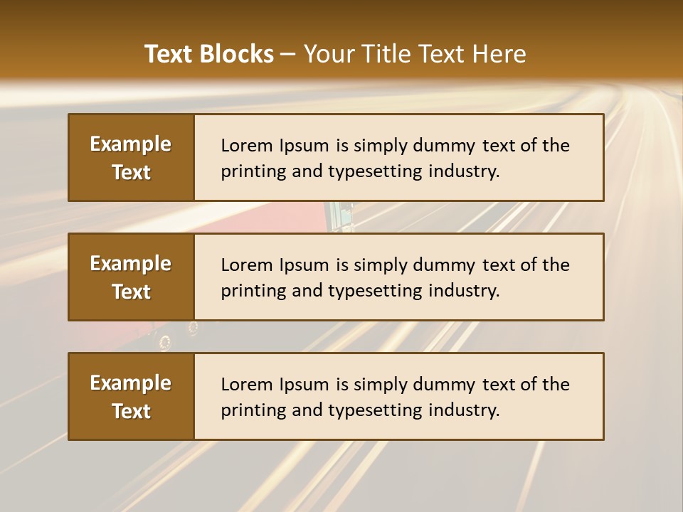 A Truck Driving Down A Highway With A Blurry Background PowerPoint Template
