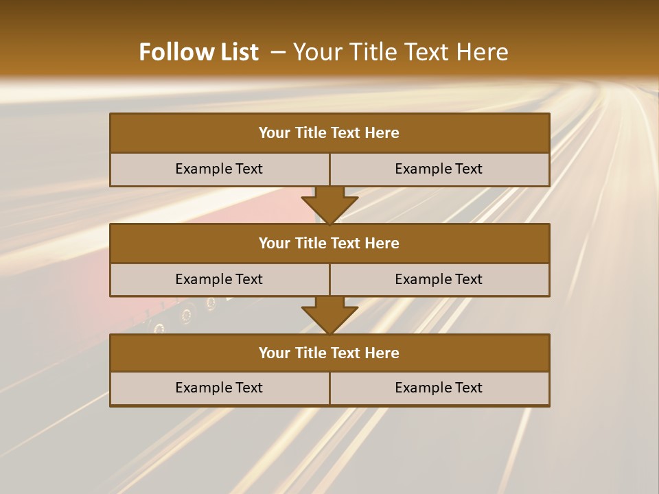 A Truck Driving Down A Highway With A Blurry Background PowerPoint Template