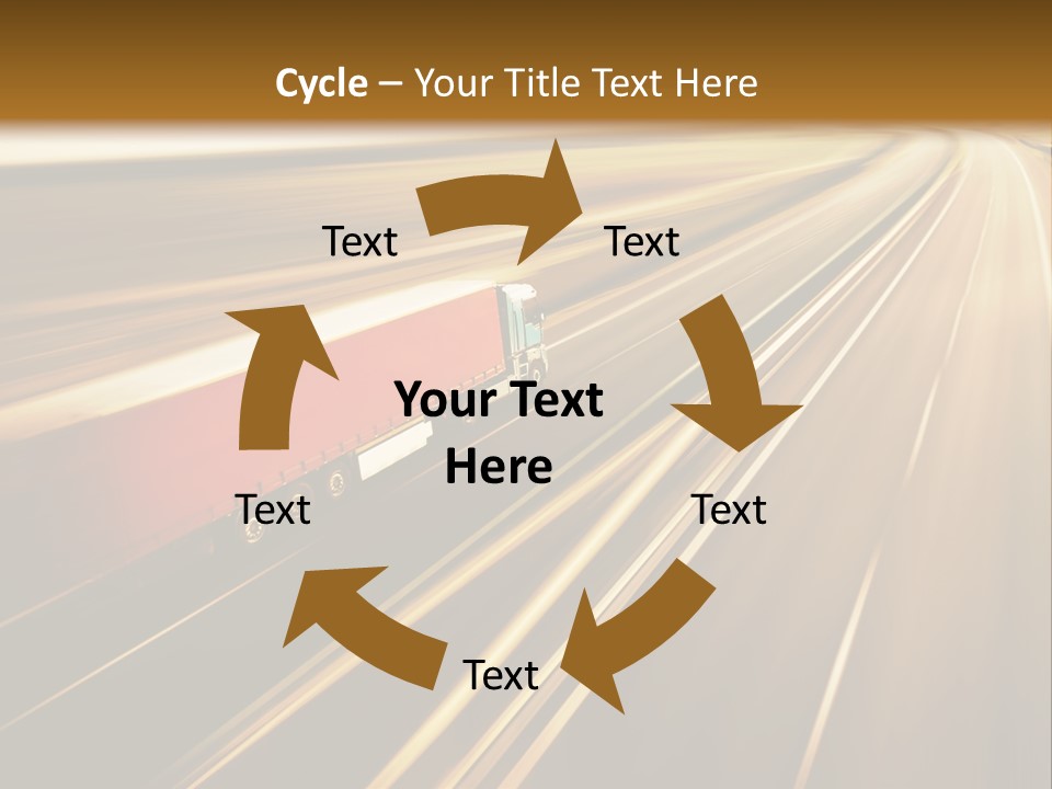 A Truck Driving Down A Highway With A Blurry Background PowerPoint Template