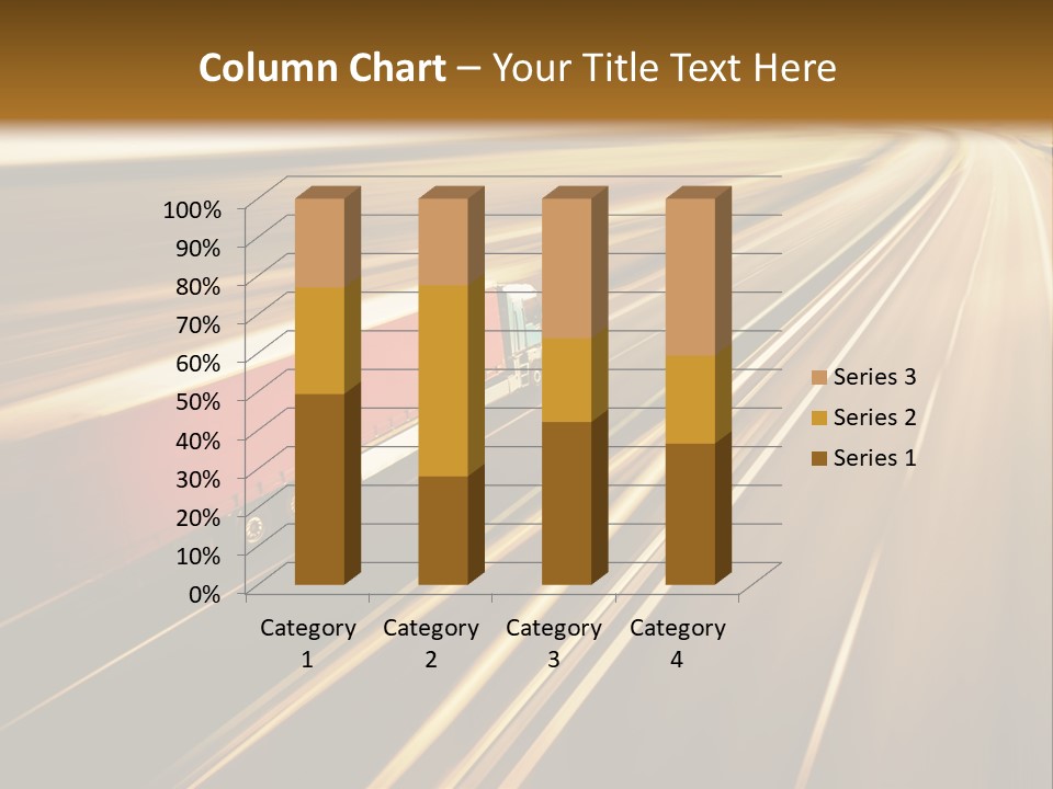 A Truck Driving Down A Highway With A Blurry Background PowerPoint Template