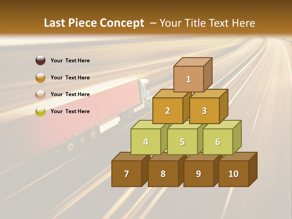 A Truck Driving Down A Highway With A Blurry Background PowerPoint Template