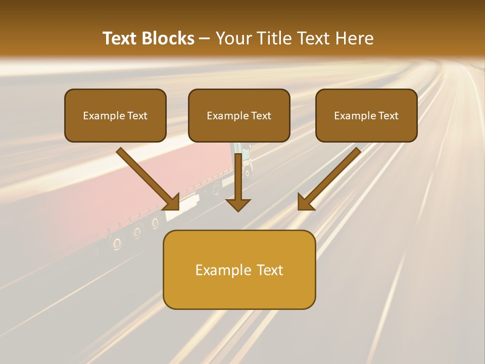 A Truck Driving Down A Highway With A Blurry Background PowerPoint Template