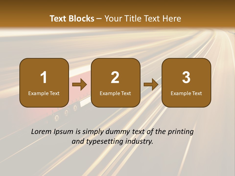A Truck Driving Down A Highway With A Blurry Background PowerPoint Template