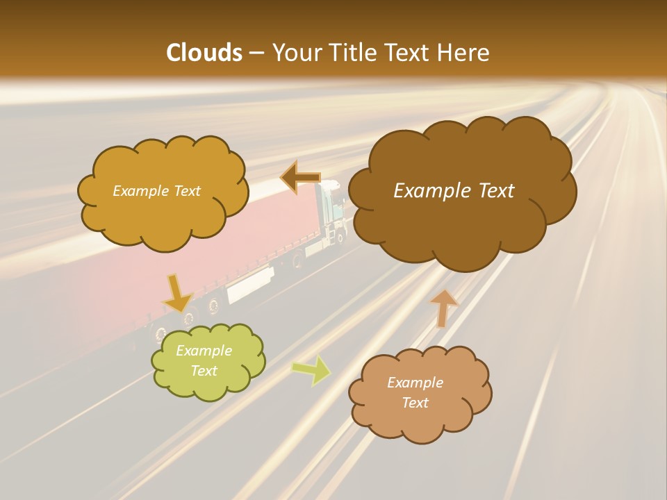 A Truck Driving Down A Highway With A Blurry Background PowerPoint Template