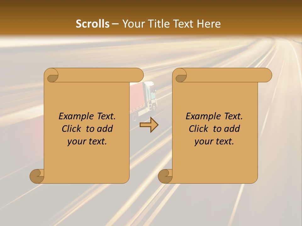 A Truck Driving Down A Highway With A Blurry Background PowerPoint Template